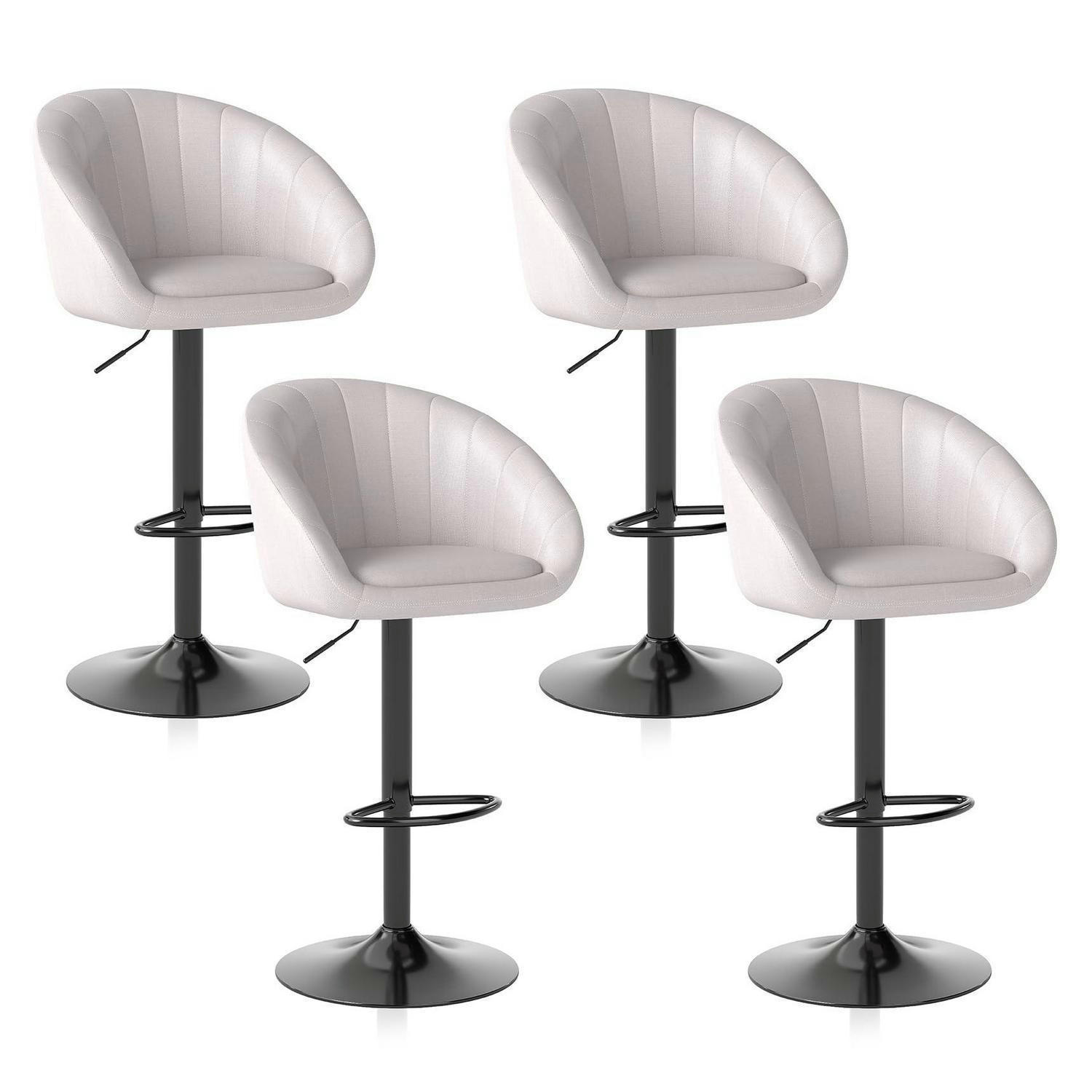 BARHOCKER 4er Set Höhenverstellbar Beige - Beige, Textil (51/104/54cm)