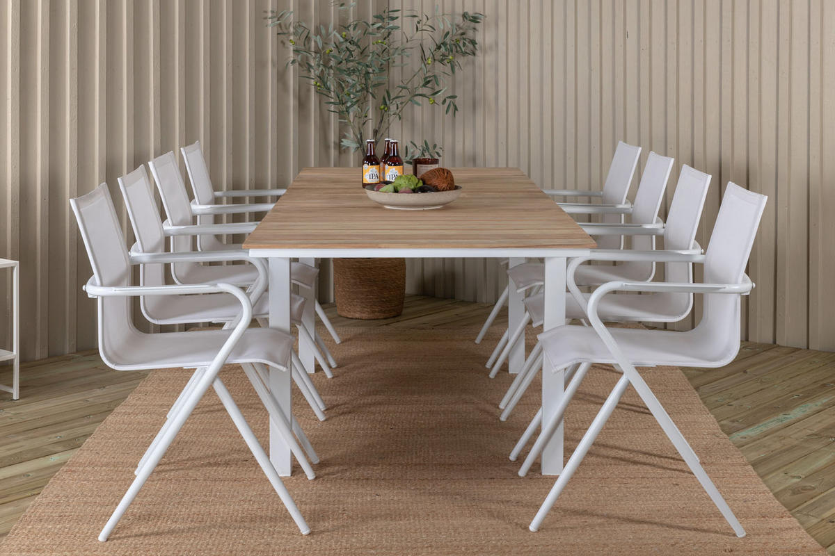 GARTENTISCH Weiß - Weiß, Holzwerkstoff (240/90/76cm) - ebuy24