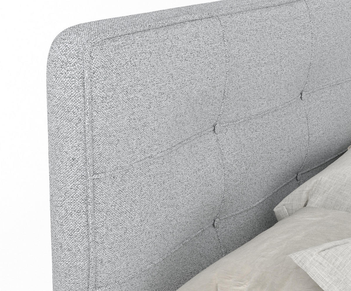 BOXSPRINGBETT Semplice Hellgrau 140/200 cm - Hellgrau/Schwarz, Holz/Holzwerkstoff (140/200cm) - Maison de Reve
