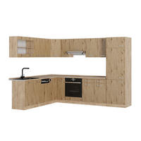 HÖRNKÖK R-Line, Hantverks ek/Goldkraft ek, 287 x 227 cm, AP Oak - Honungsek/Ek Artisan, Träbaserade material (287/206.8/60cm) - Vicco