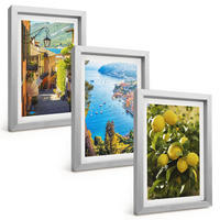 BILDER SET 3er Set - 20x30 cm Silberner Rahmen - Straßen am Meer, ein Meer aus Zitronen - Silberfarben, Kunststoff (20/30cm) - TULUP