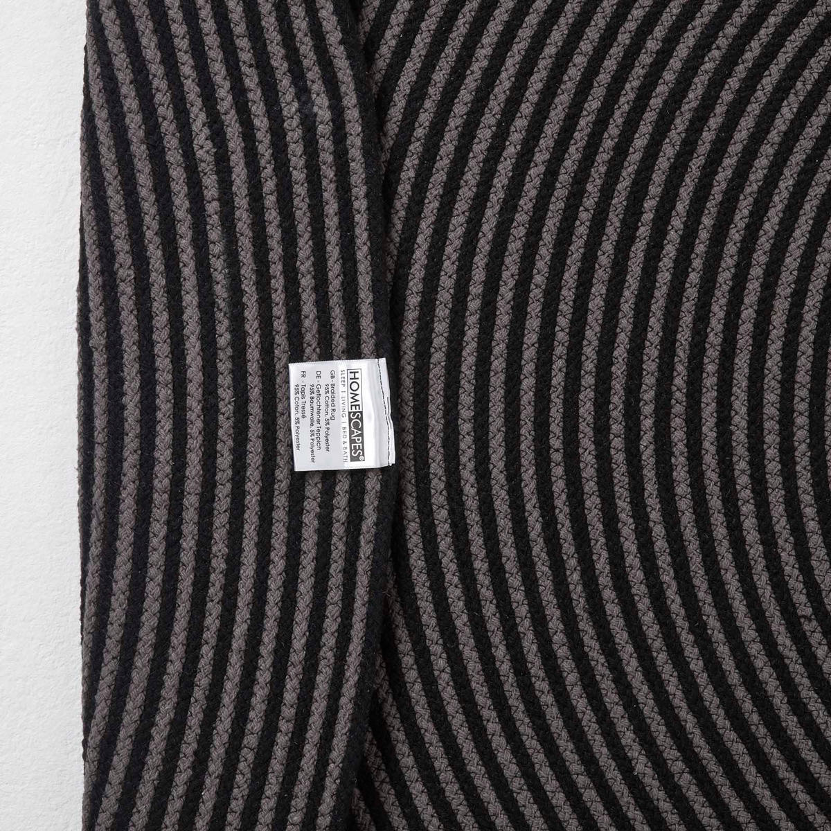 TEPPICH Spirale geflochten rund 200 cm - Schwarz, Textil (200/200cm) - Homescapes