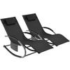 GARTENLIEGE Taya,abnehmbares Kopfpolster, seitliche Aufbewahrungstasche,schwarz - Schwarz, Kunststoff (62/92/142cm) - tectake