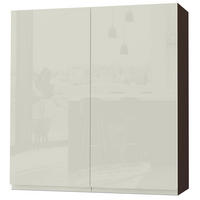 HÄNGESCHRANK Florence W4/90 Lava / RAL 1013 perlweiß HG 90 / 32,5 / 96cm - Dunkelgrau/Weiß Hochglanz, Holz/Holzwerkstoff (90/96/32.5cm) - Feldmann-Wohnen