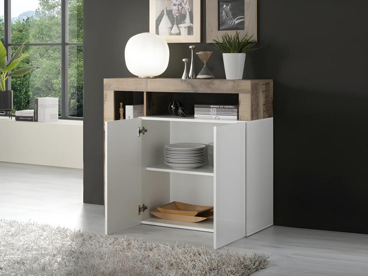 SIDEBOARD 2 Türen Frankfurt - L108 cm - Naturfarben, Holz (42/93/108cm) - Vente-Unique