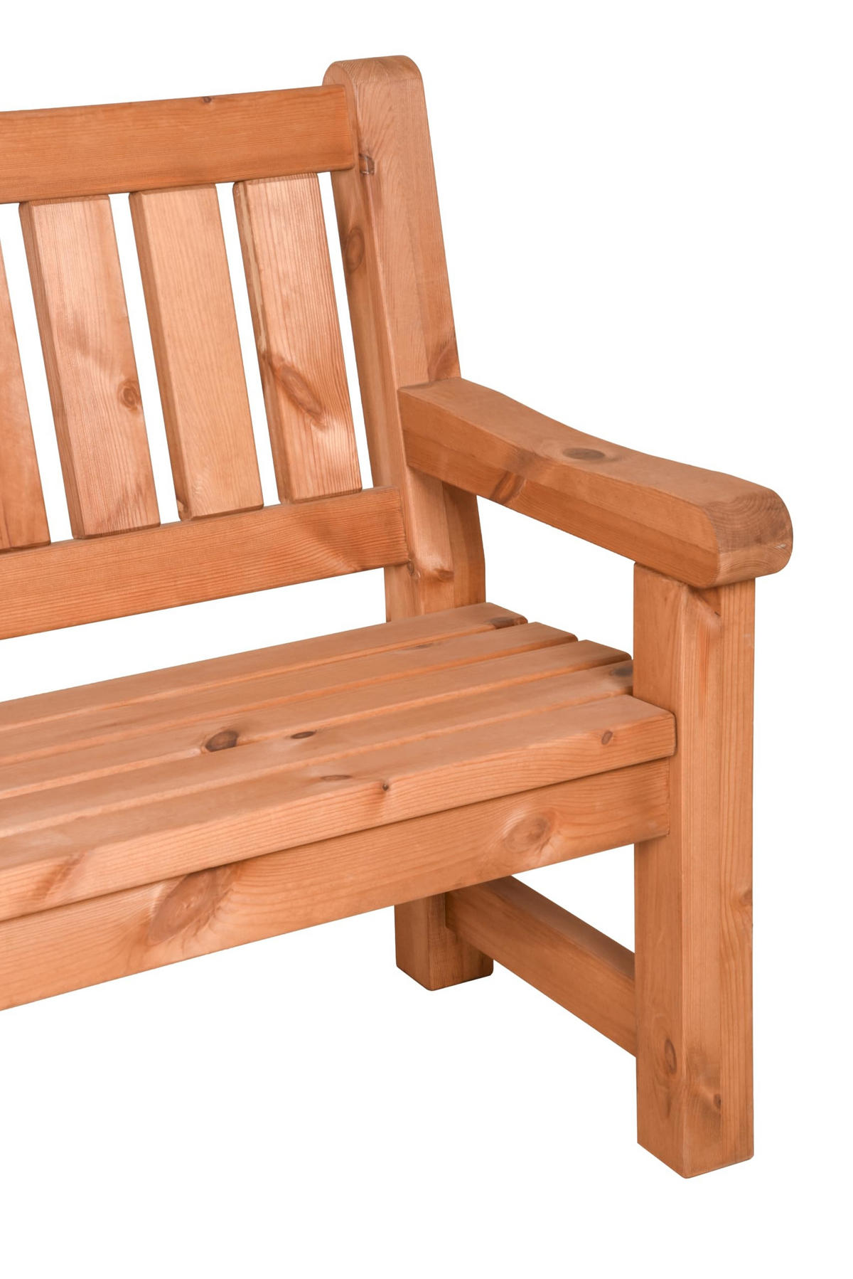 GARTENBANK Tobias 2-Sitzer Terrassenbank - Kieferfarben, Holz (124/96/69.5cm) - DELUKE