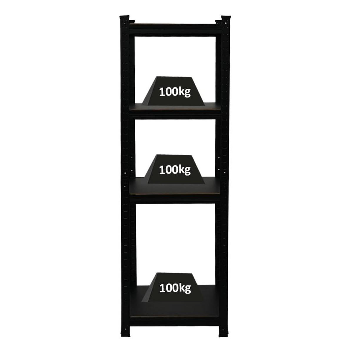 WOHNREGAL Ragnar 2er-Set mit 2x 150x45x45 cm Fachlast 100 kg Matt Schwarz - Schwarz, Metall (90/150/45cm) - PROREGAL