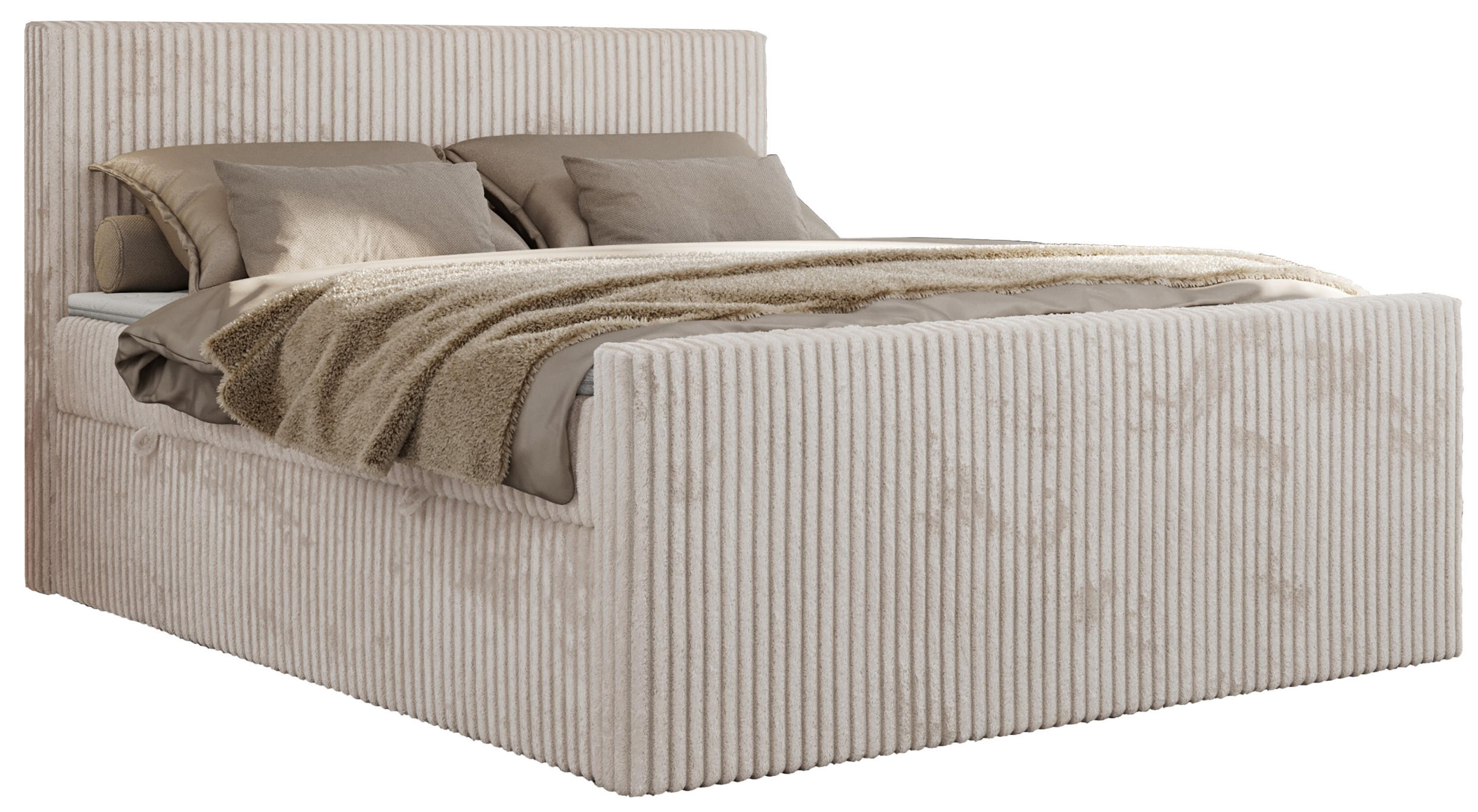 BOXBETT TILIANO DUO 140/200 - Beige Cord - H3 - Beige, Textil (140/200cm) - MKS