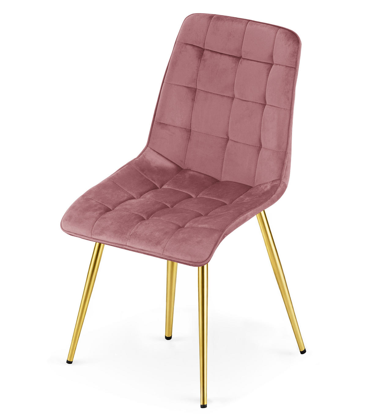 STUHL Dunkelrosa 49x60 cm SPLIT Samtbezug - Dunkelrosa, Metall (49/56/60cm)