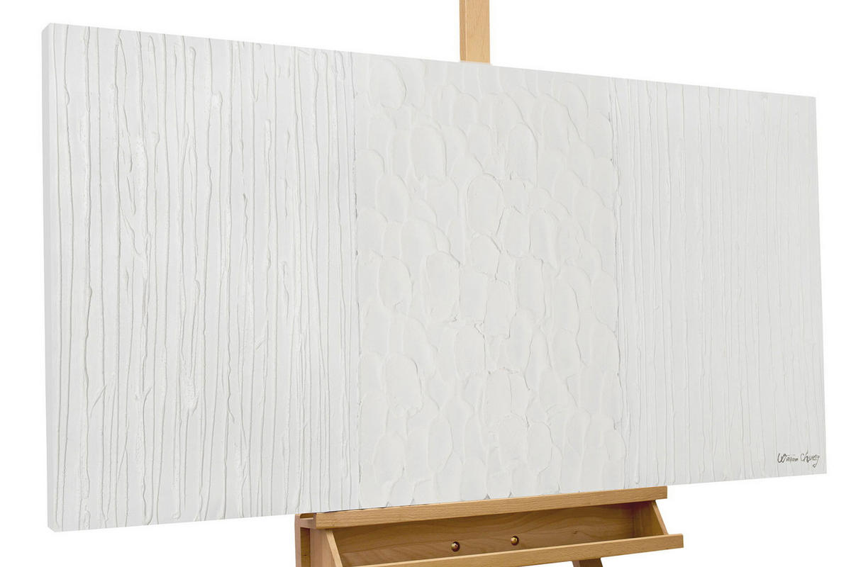 ACRYLBILD HANDGEMALT 120/60 cm - Weiß, Holz/Textil (2/60cm) - KUNSTLOFT