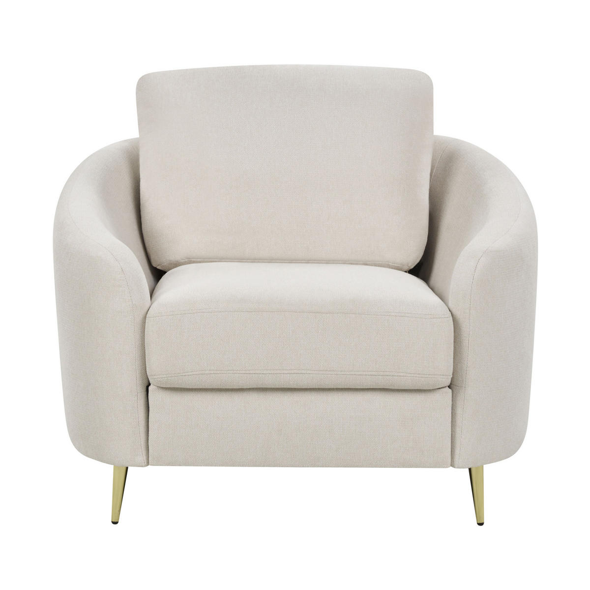 6-SITZER-SOFA SET hellbeige/gold Trosa - Beige/Goldfarben, Textil (86/86/203cm) - Beliani