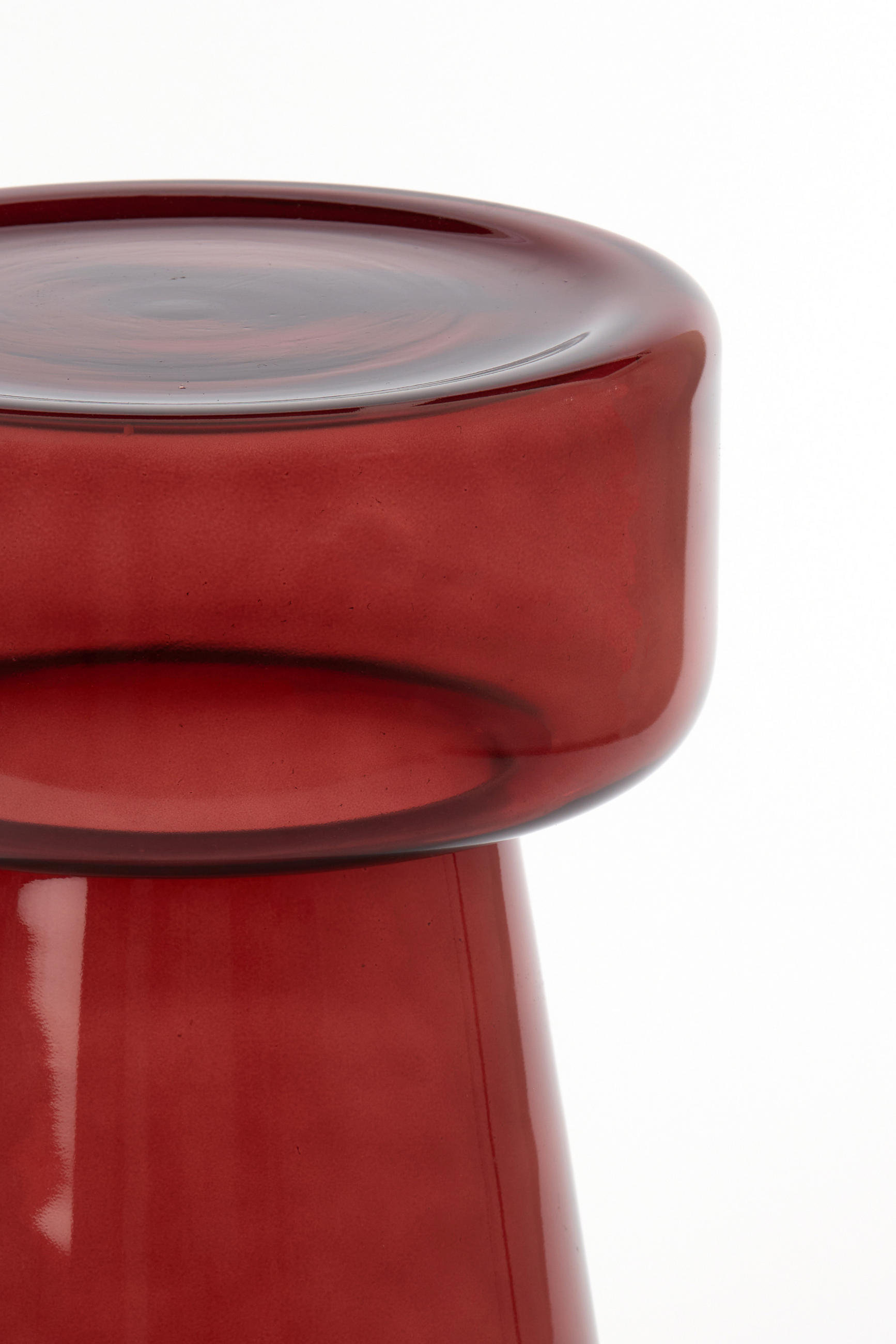 BEISTELLTISCH Dakwa Rot Ø30/50 cm - Rot, Glas (30/30/50cm) - Light & Living