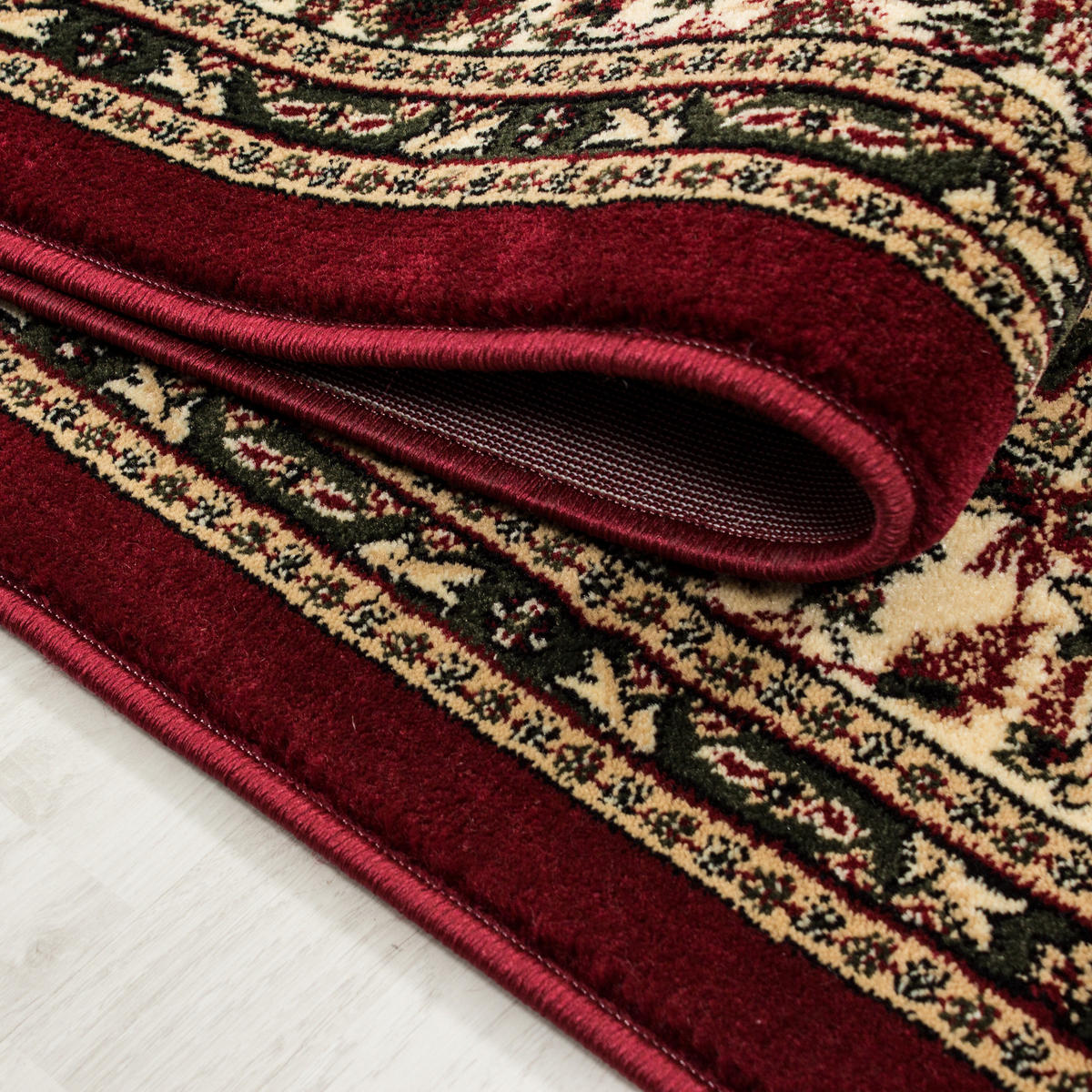 TEPPICH Orient Kurzflor Medaillon Polypropylen Wohnzimmer Rot Rechteckig 200x290 - Rot, Textil (200/290cm) - KADIMA DESIGN