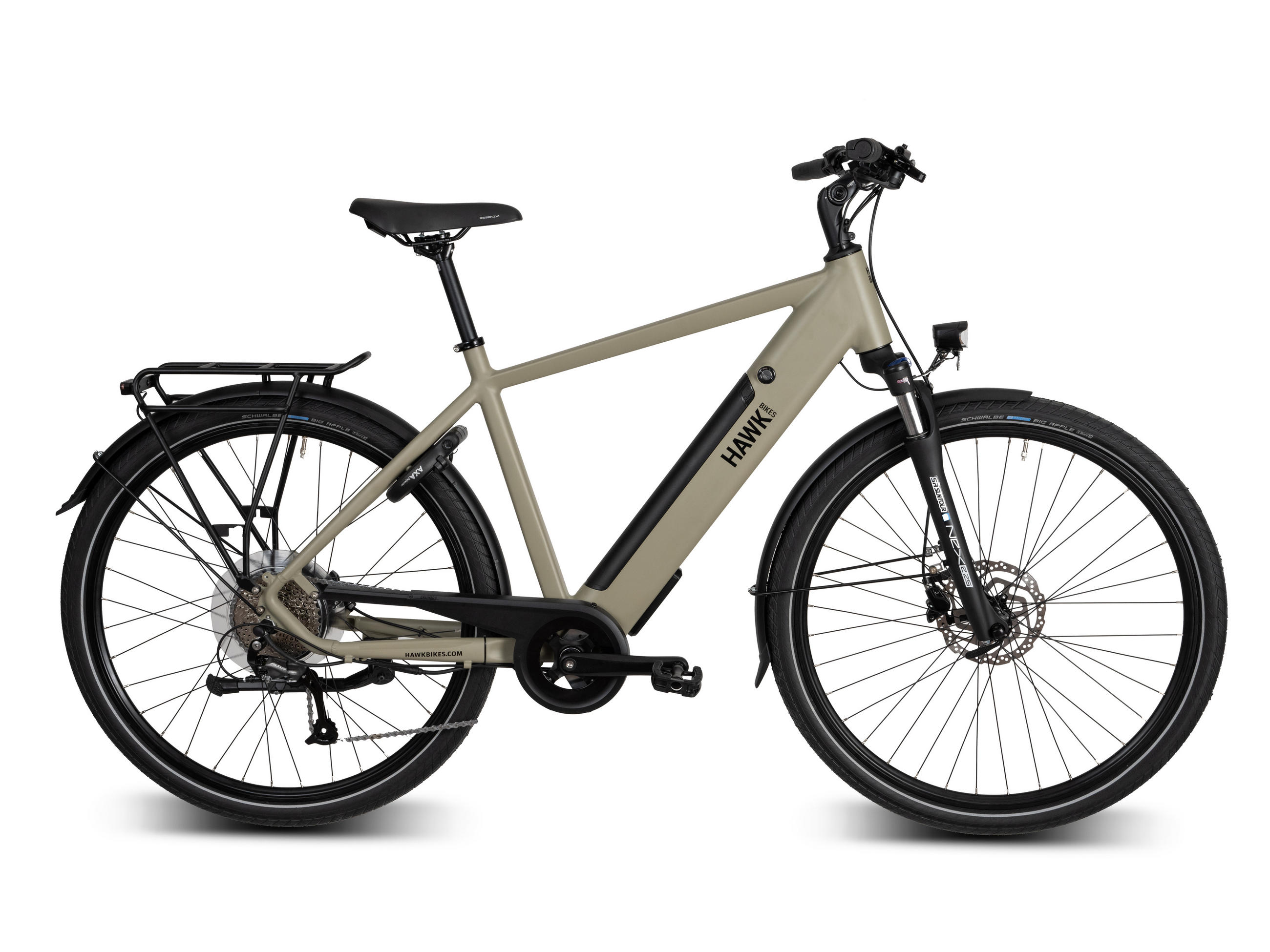 E-TREKKING Integrated Gent Bafang E-Bike Sand 28 Zoll Gr: 53cm - Sandfarben, Metall (53cm) - Hawk Bikes