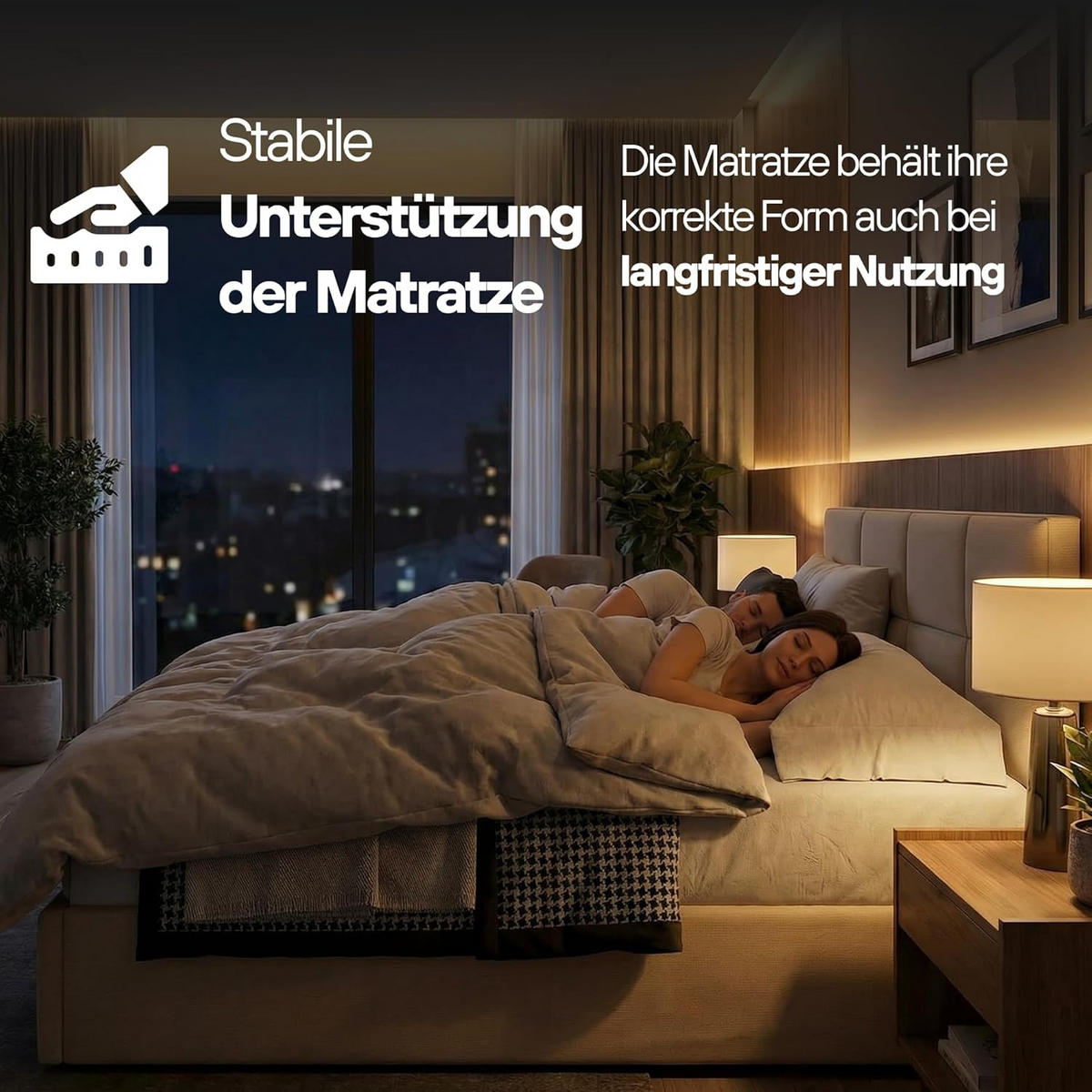 BOXBETT mit Pocket und Bonellmatratze - Mallorca - Sehr Weich Modern Bett ohne Bettkasten - 180x200 cm - Schwarz - Schwarz, Kunststoff (180/200cm) - Trada