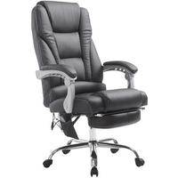 CHEFSESSEL Lederlook schwarz - Chromfarben/Schwarz, Textil/Metall (68/118/64cm) - CLP