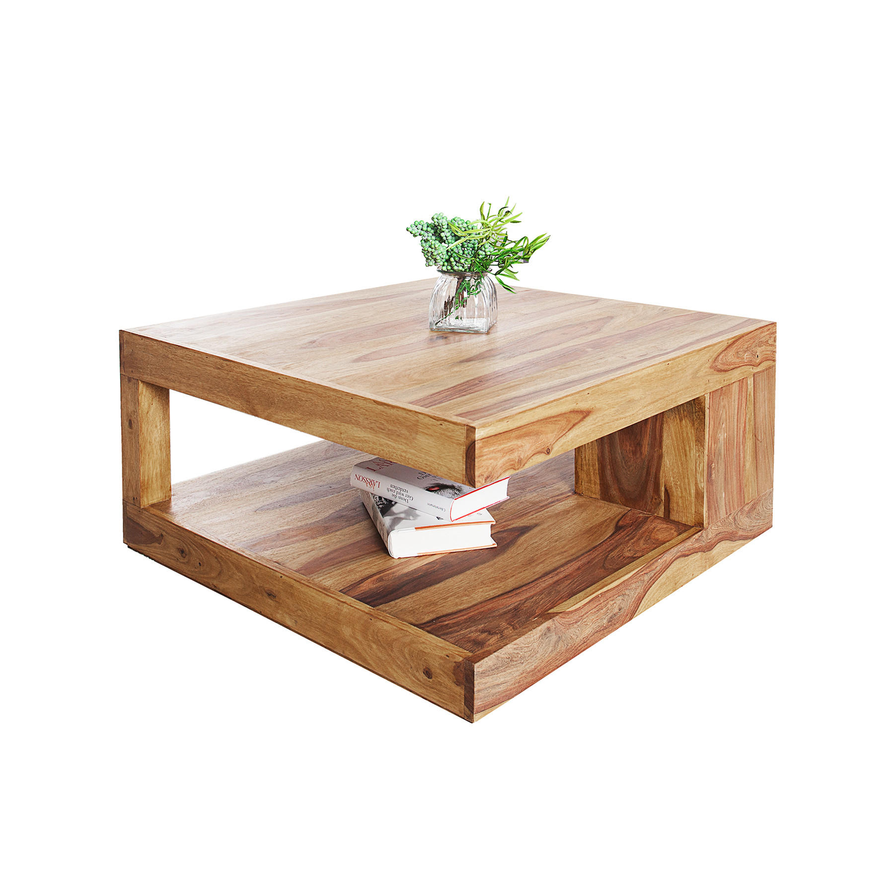COUCHTISCH GIANT Sheesham Natur 80 cm - Braun, Holz (80/80/40cm) - riess-ambiente
