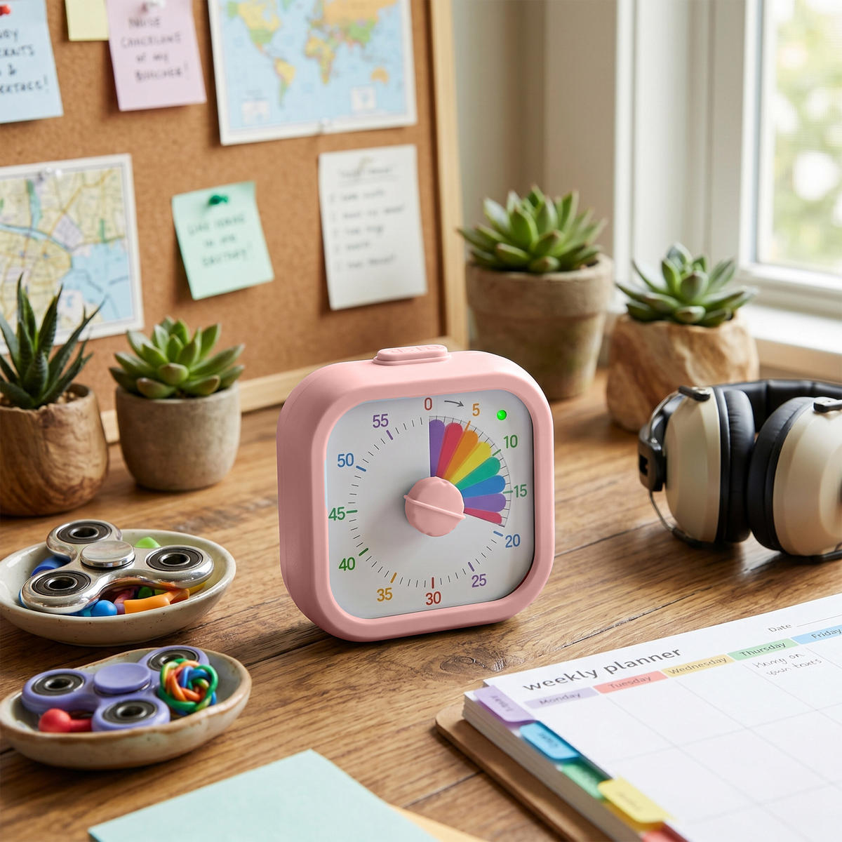 TIMER Rosa 60 minuter - Pink, Plast (9/9/4.5cm) - Relaxdays