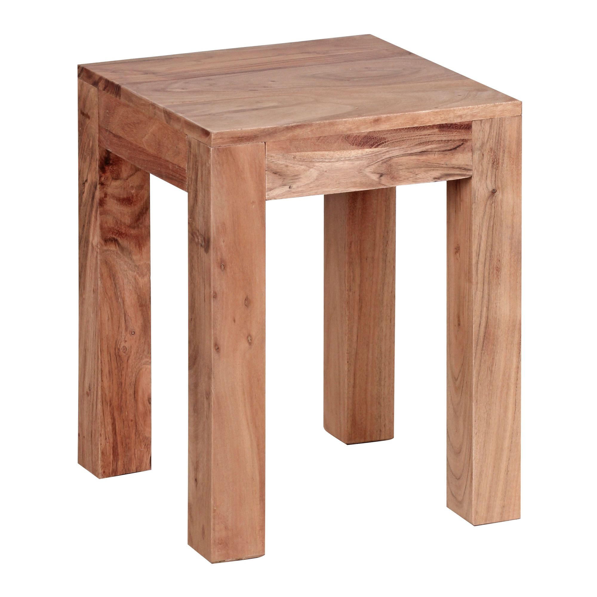 COUCHTISCH Massivholz Handgefertigt Edelholz Design, Beige 35x35x45 cm - Beige, Holz (35/35/45cm) - KADIMA DESIGN