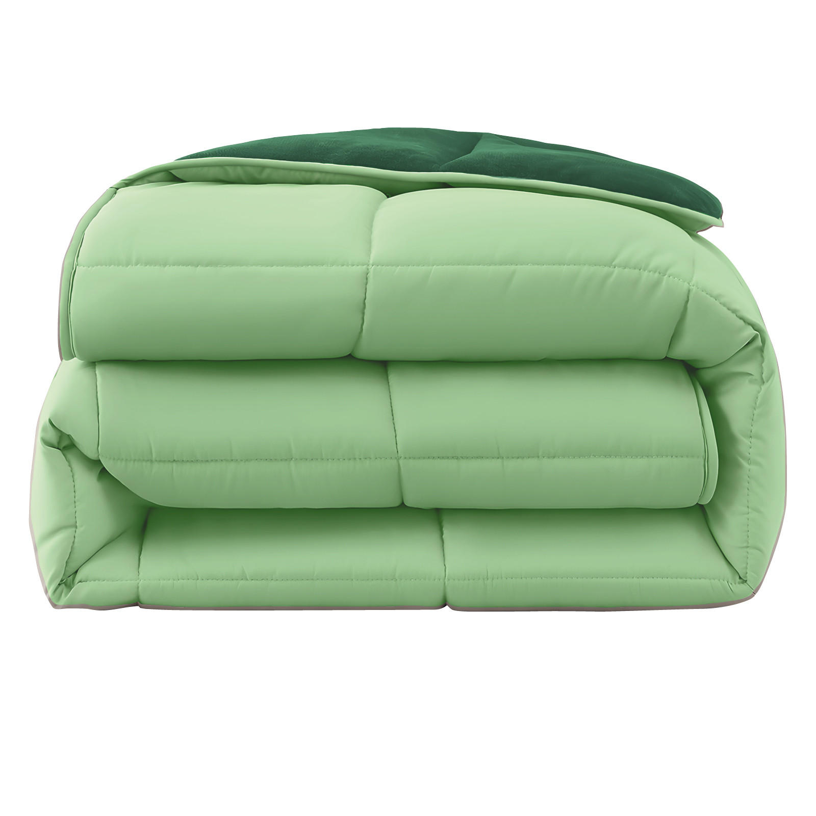 PLÜSCH Steppbett Bi-Color grün 135x200 - Grün, Textil (135/200cm) - wometo