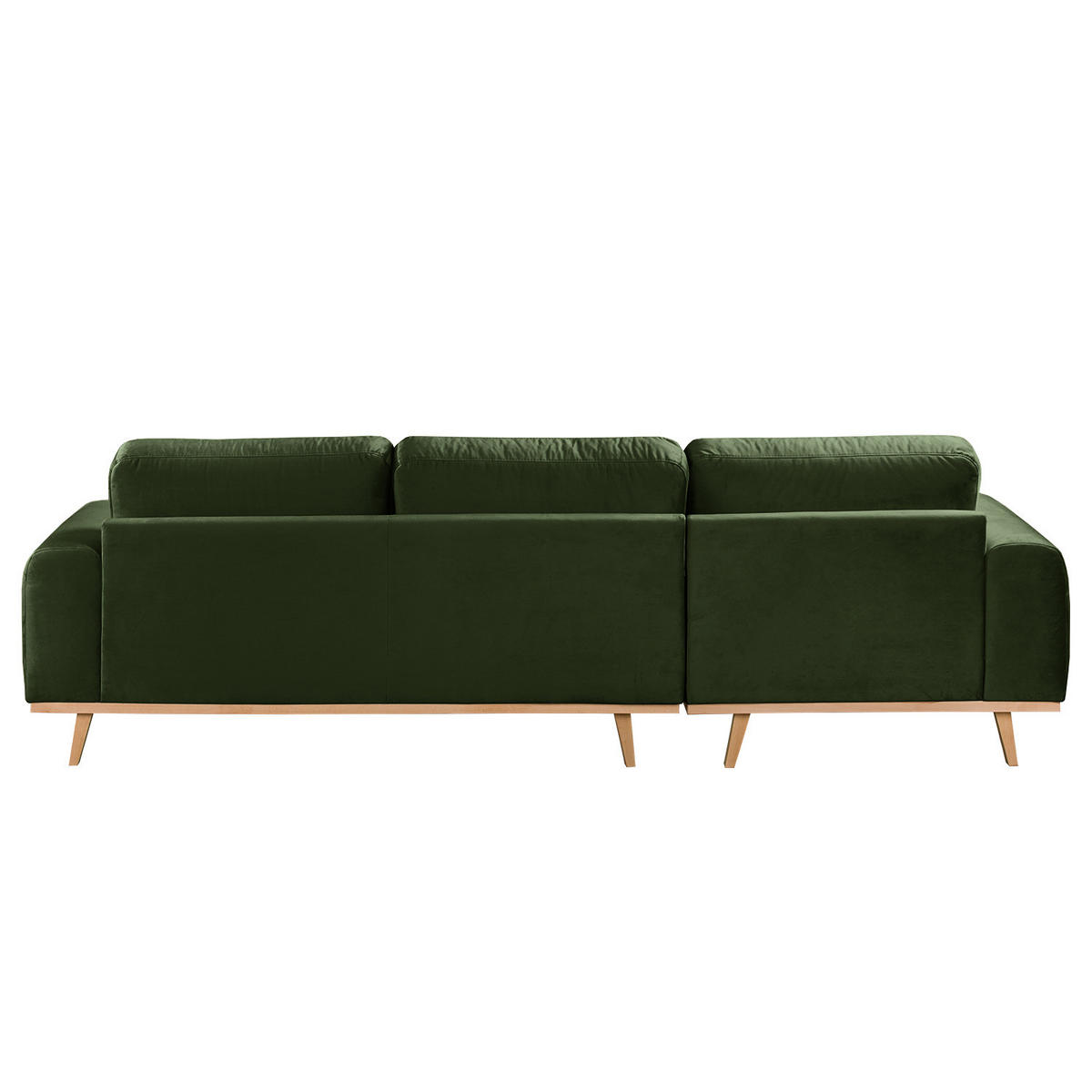ECKSOFA - Samt - Dunkelgrün, Textil (286/152cm) - home24