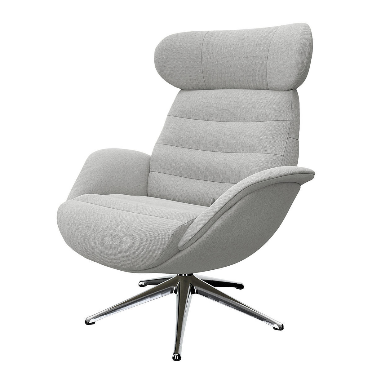 RELAXSESSEL - Chromfarben/Hellgrau, Textil/Metall (90/107/90cm) - home24