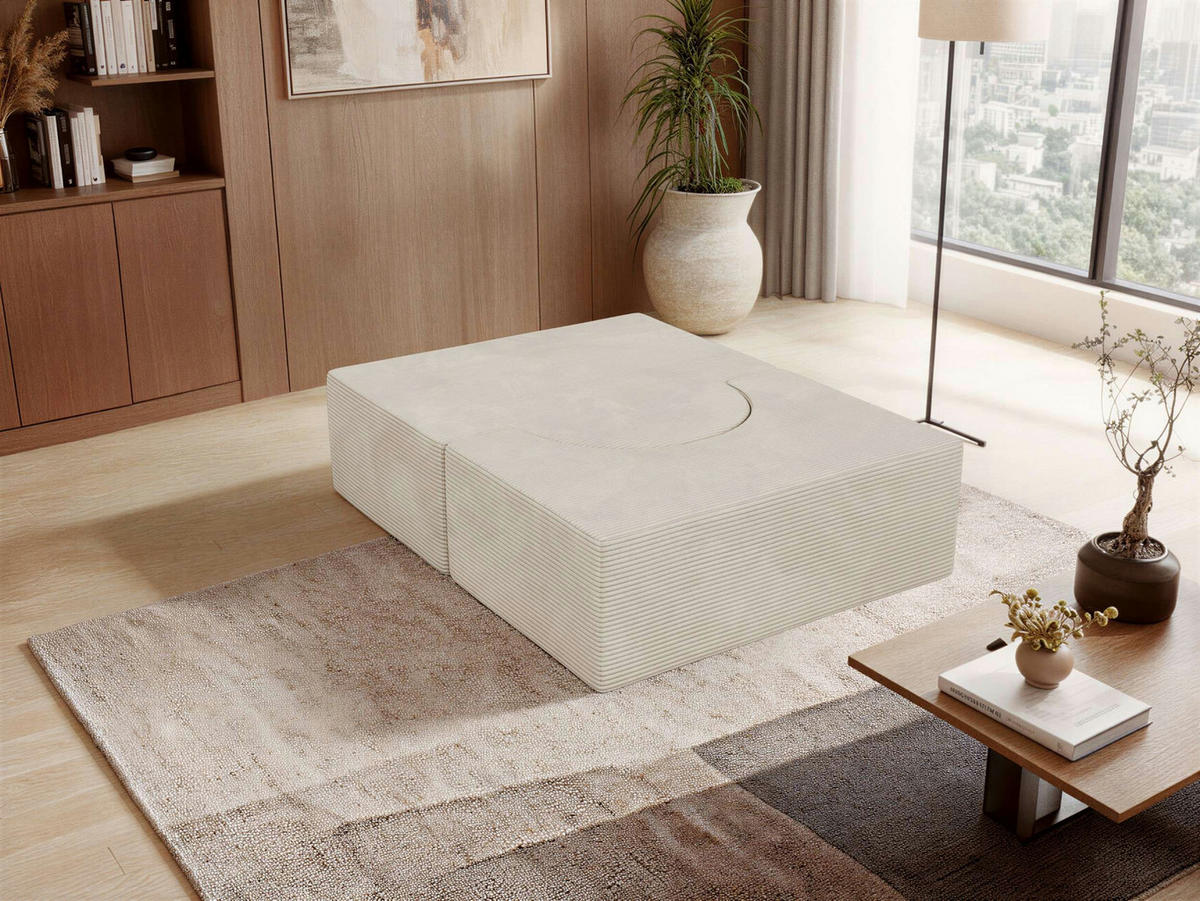 1-SITZER BODENSOFA SANOA - Creme Cord - Creme, Textil (100/68/96cm) - MKS