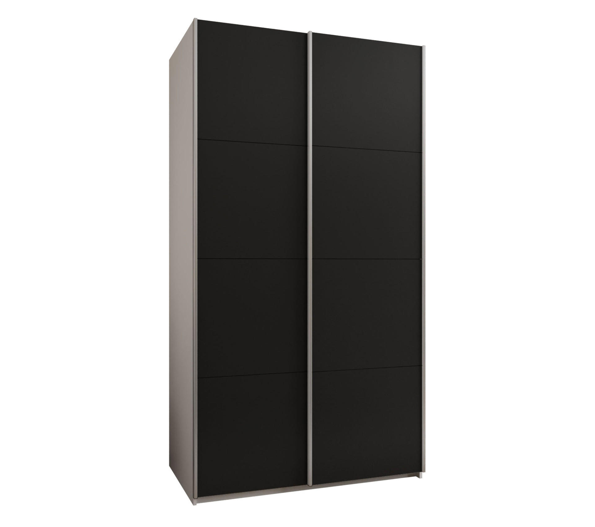 SCHWEBETÜRENSCHRANK 245,5/140/64 2-türig - Silberfarben/Schwarz, Holz/Metall (140/245/64cm) - Abiks Möbel