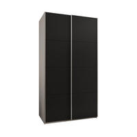 SCHWEBETÜRENSCHRANK 245,5/140/64 2-türig - Silberfarben/Schwarz, Holz/Metall (140/245/64cm) - Abiks Möbel