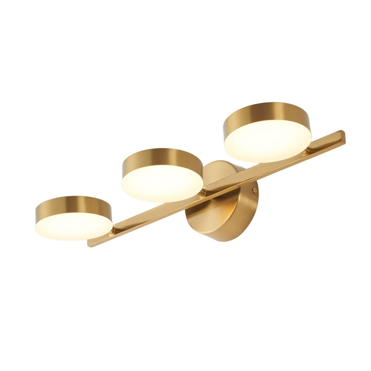 WANDLEUCHTE Syloria, Messing und Weiß, 52cm - Messingfarben, Metall (12/12/52cm) - KOSILUM