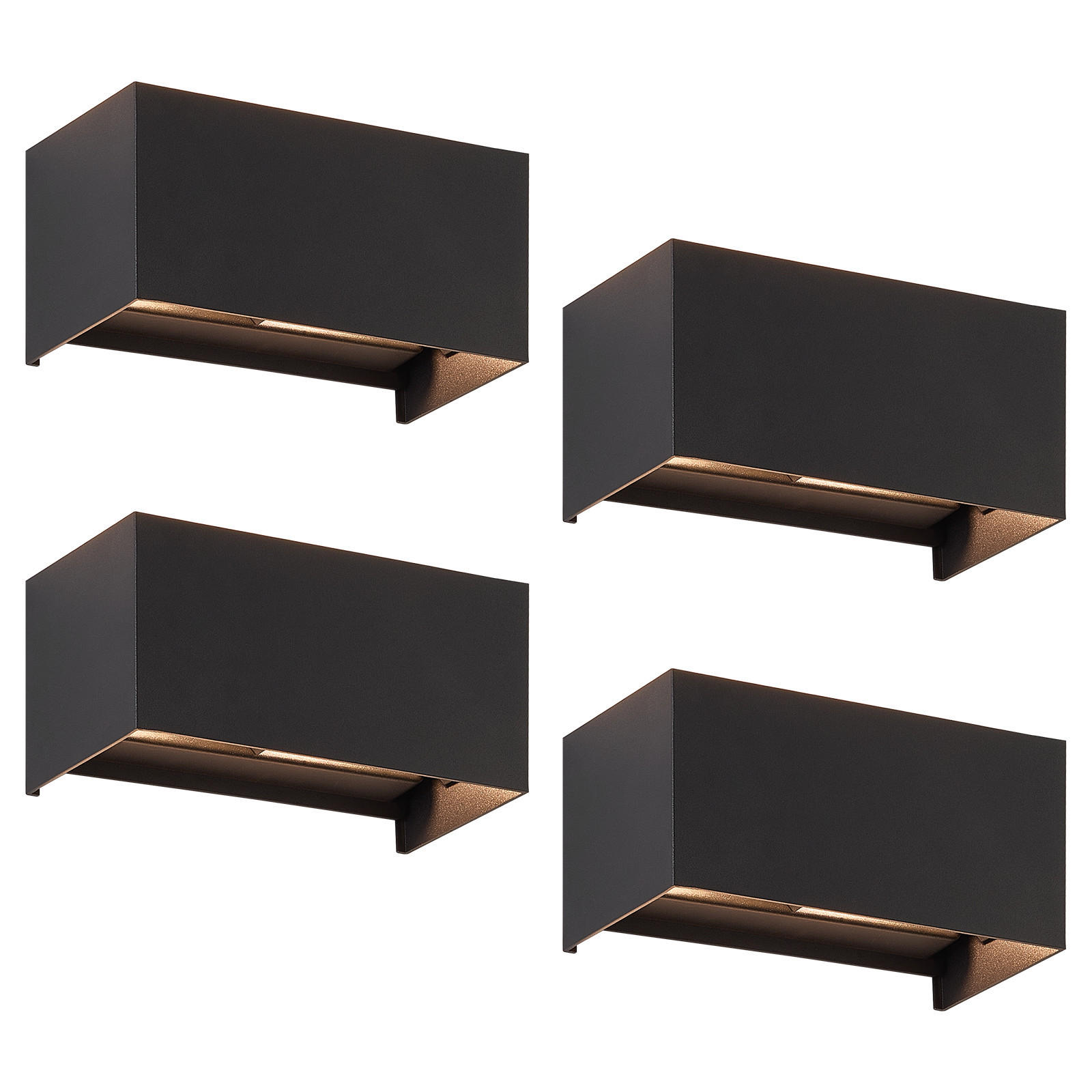 WANDLEUCHTE Inspiration 4er Set - Schwarz, Metall (10/10/20cm) - Nettlife