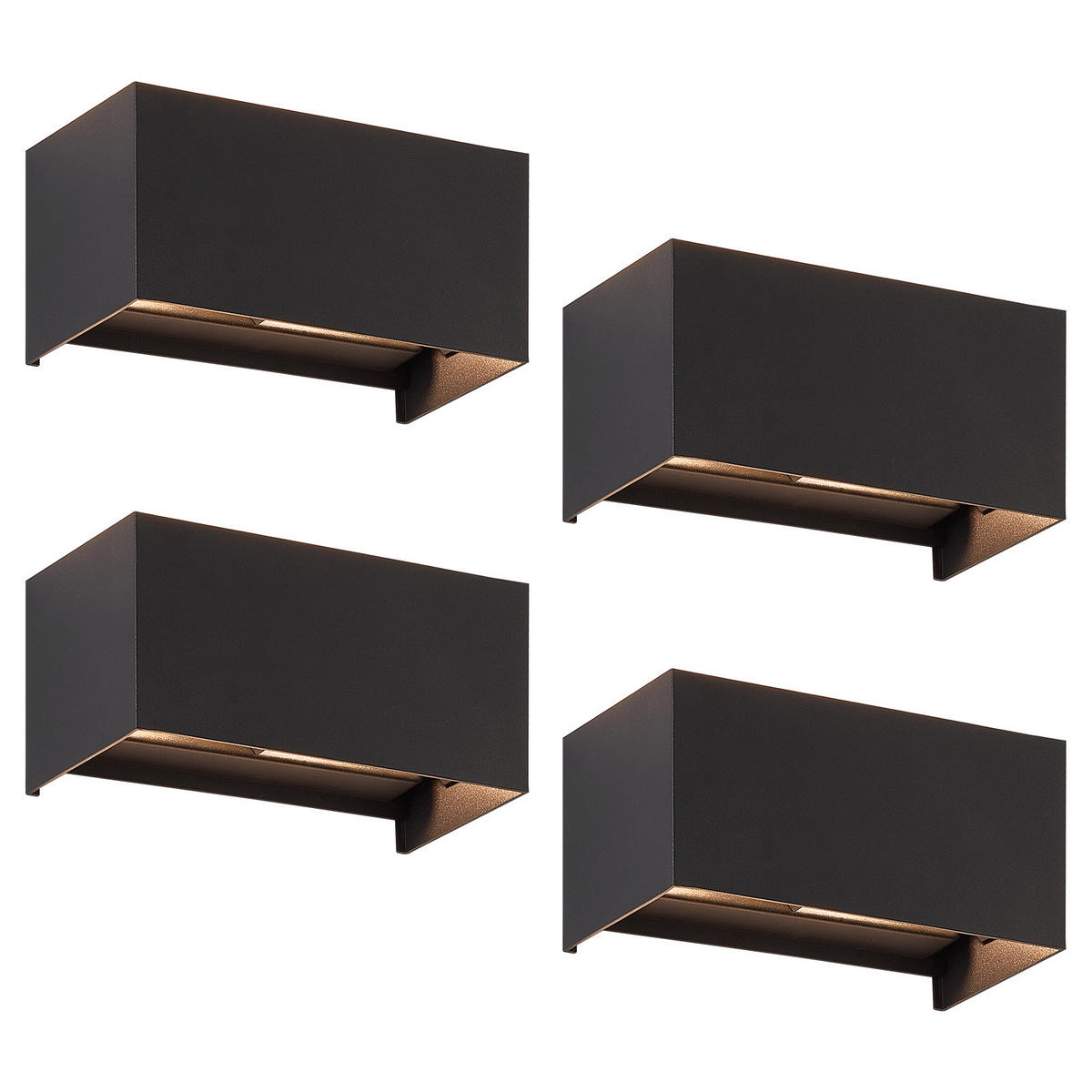 WANDLEUCHTE Inspiration 4er Set - Schwarz, Metall (10/10/20cm) - Nettlife