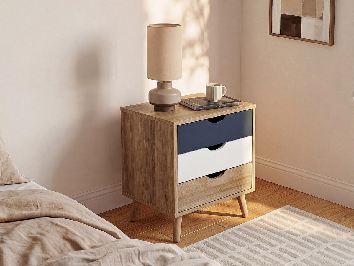 NACHTTISCH - 45 cm x 40 cm - Holz, Platte - Mehrfarbig - LURVIA - Multicolor, Holz (45/57/40.5cm) - Vente-Unique