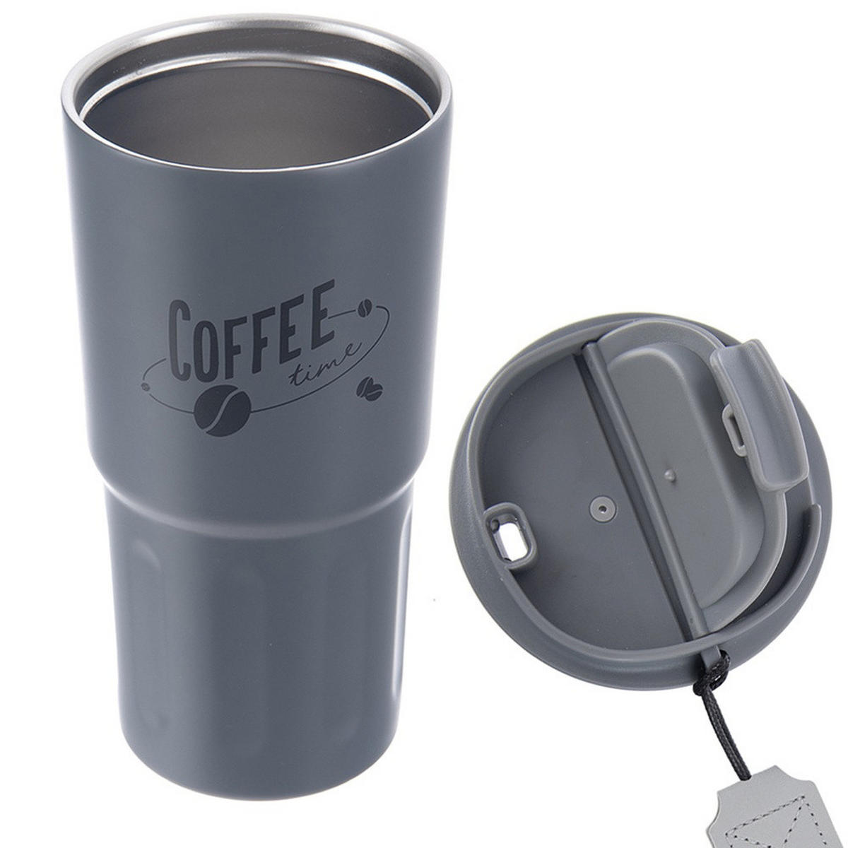 THERMOBECHER Termo Coffee 590 ml Grau - Grau, Metall (0.59L) - Orion 