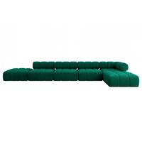 ECKSOFA modulares Sofa Kerru-L3 - 475x190x70 cm Dunkelgrün Velours - Dunkelgrün, Holzwerkstoff/Textil (475/190cm) - ALTDECOR