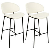 SCAUN DE BAR set de 2 bej deschis Kiana - bej, material textil (49/104/59cm) - Beliani
