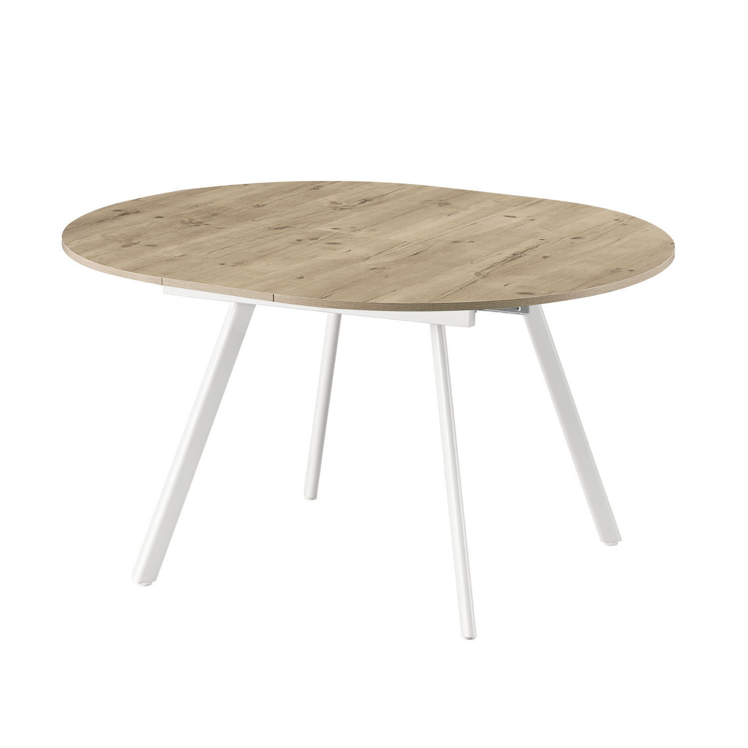 ESSTISCH LIV 120-150/120/76 cm Rund Sandeiche - Eiche San Remo/Weiß, Holzwerkstoff (120/120/76cm) - B&D Home