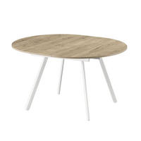 ESSTISCH LIV 120-150/120/76 cm Rund Sandeiche - Eiche San Remo/Weiß, Holzwerkstoff (120/120/76cm) - B&D Home