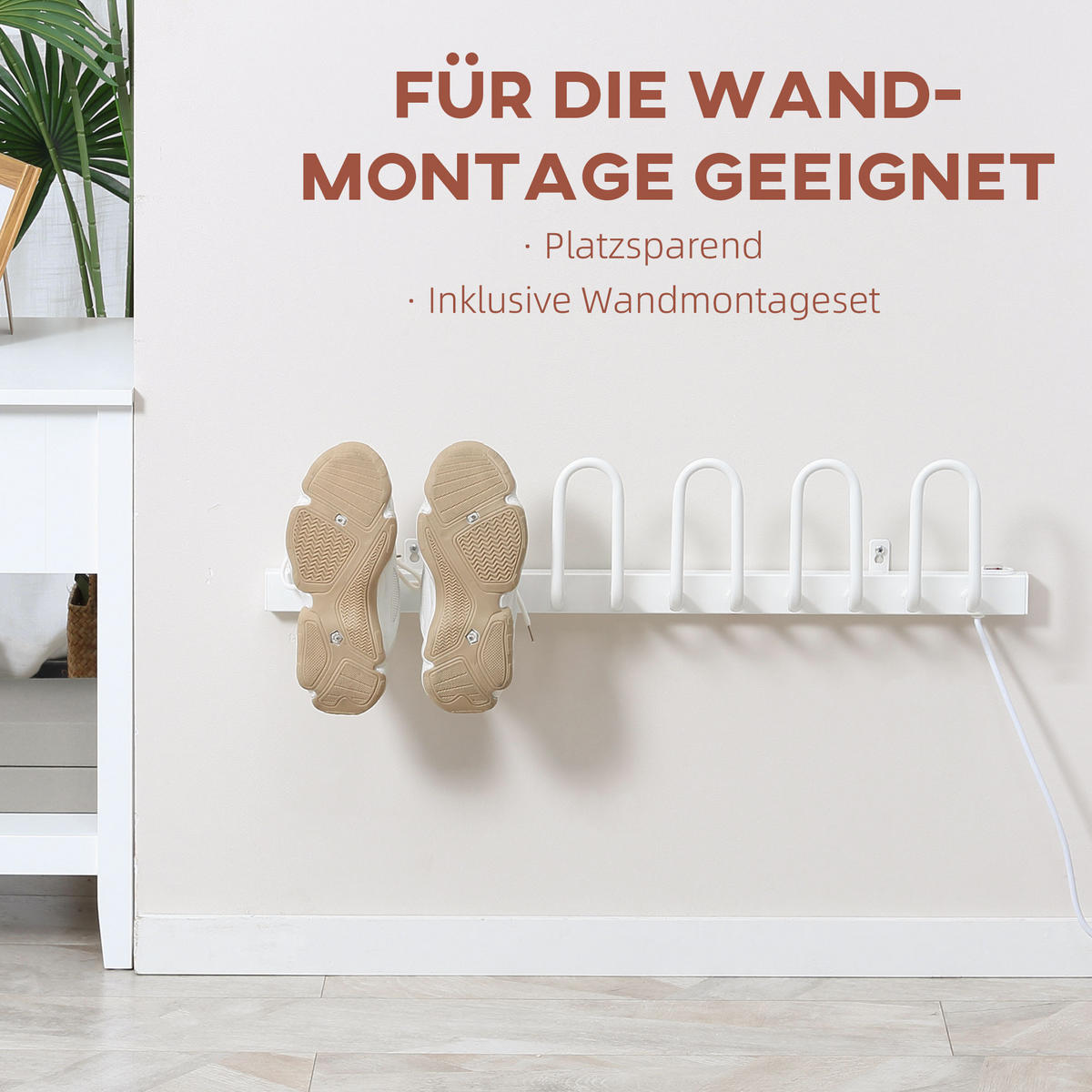 SCHUHTROCKNER elektrisch - Weiß, Metall (13/17/76cm) - HOMCOM