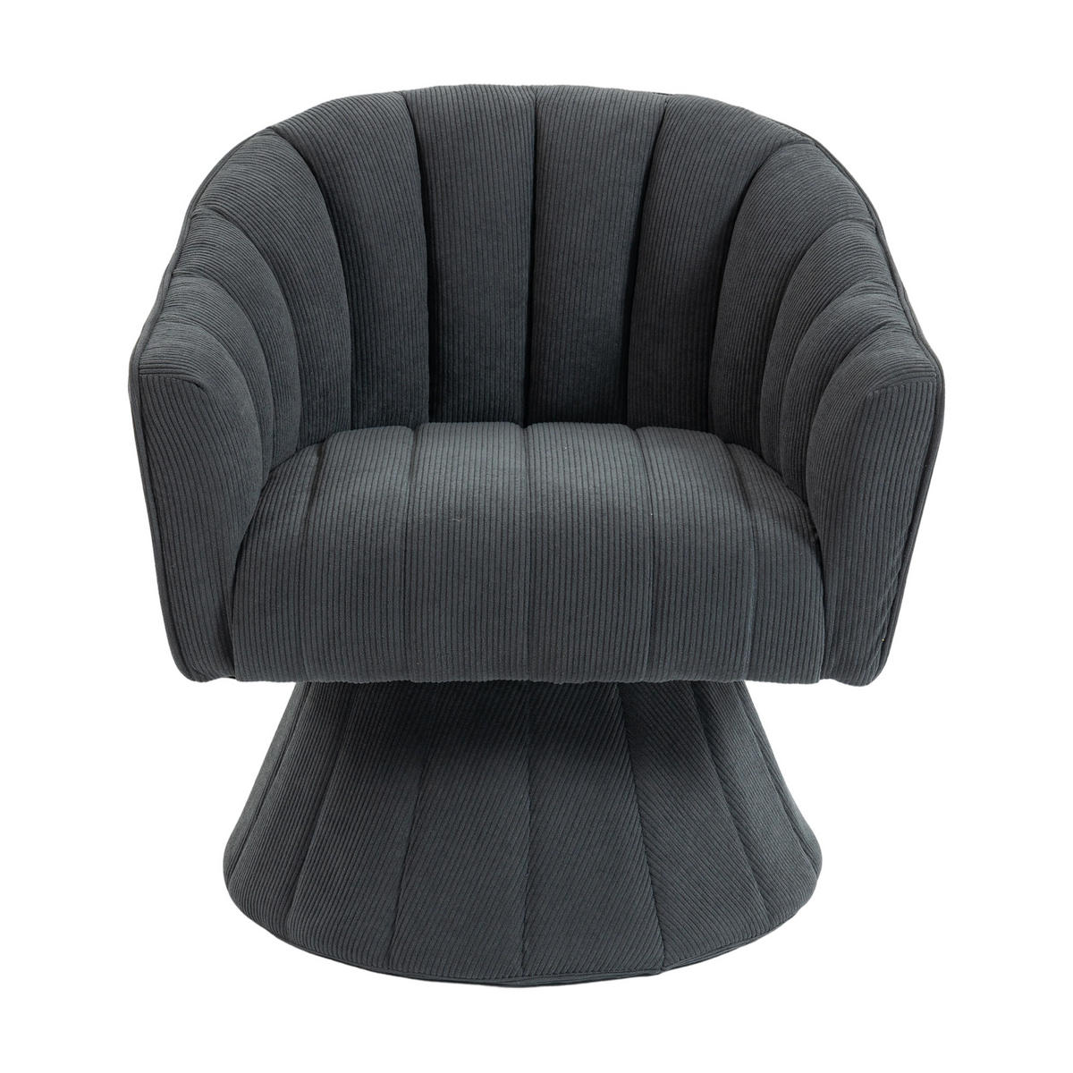 COCKTAILSESSEL 360° drehbar mit Cordbezug, DE-42235, Dunkelgrau - Dunkelgrau, Metall (70/72/66cm) - ComfortXL