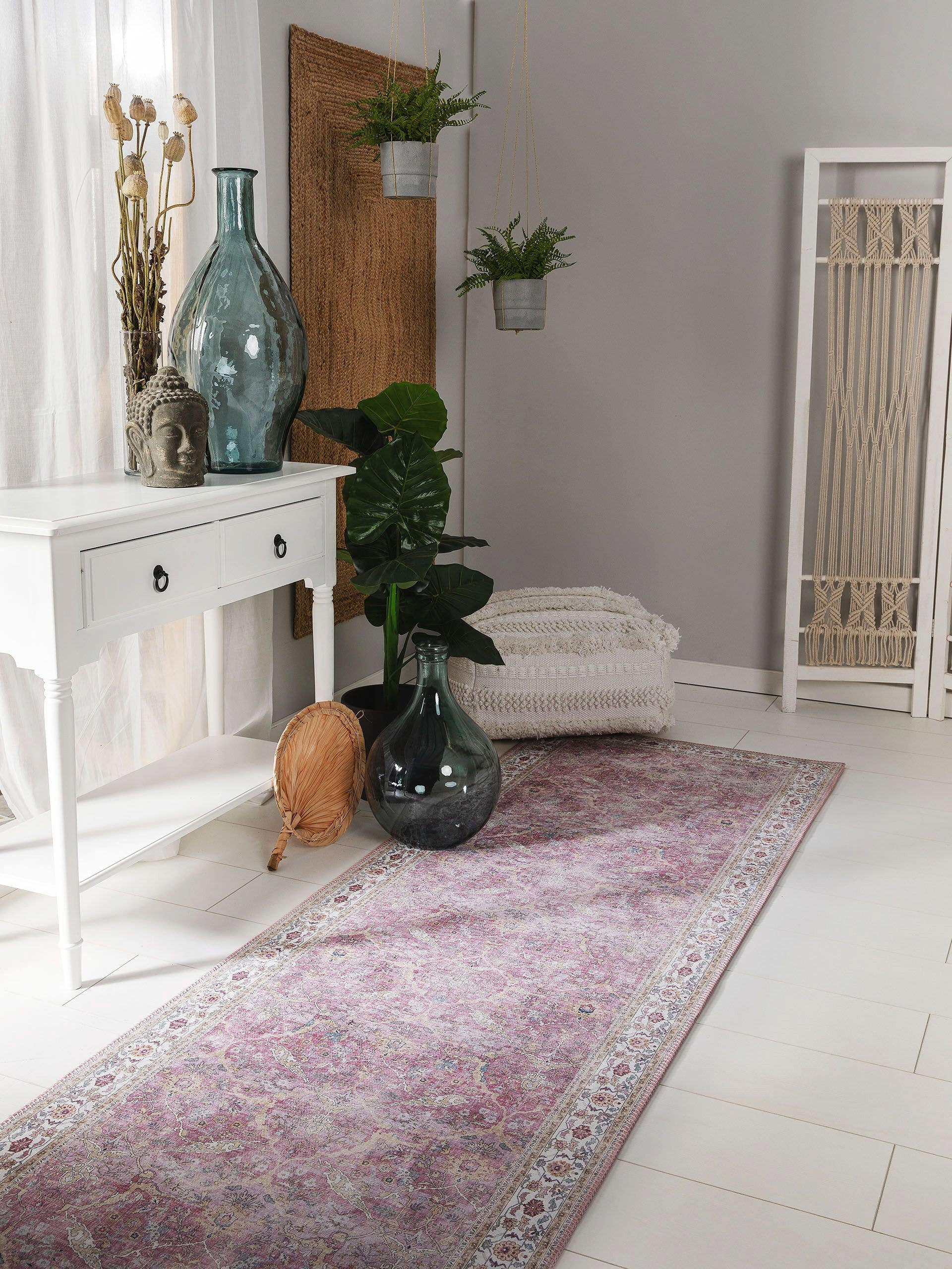 LÄUFER Laury Rosa 80x240 cm - Rosa, Textil (80/240cm) - benuta Pop