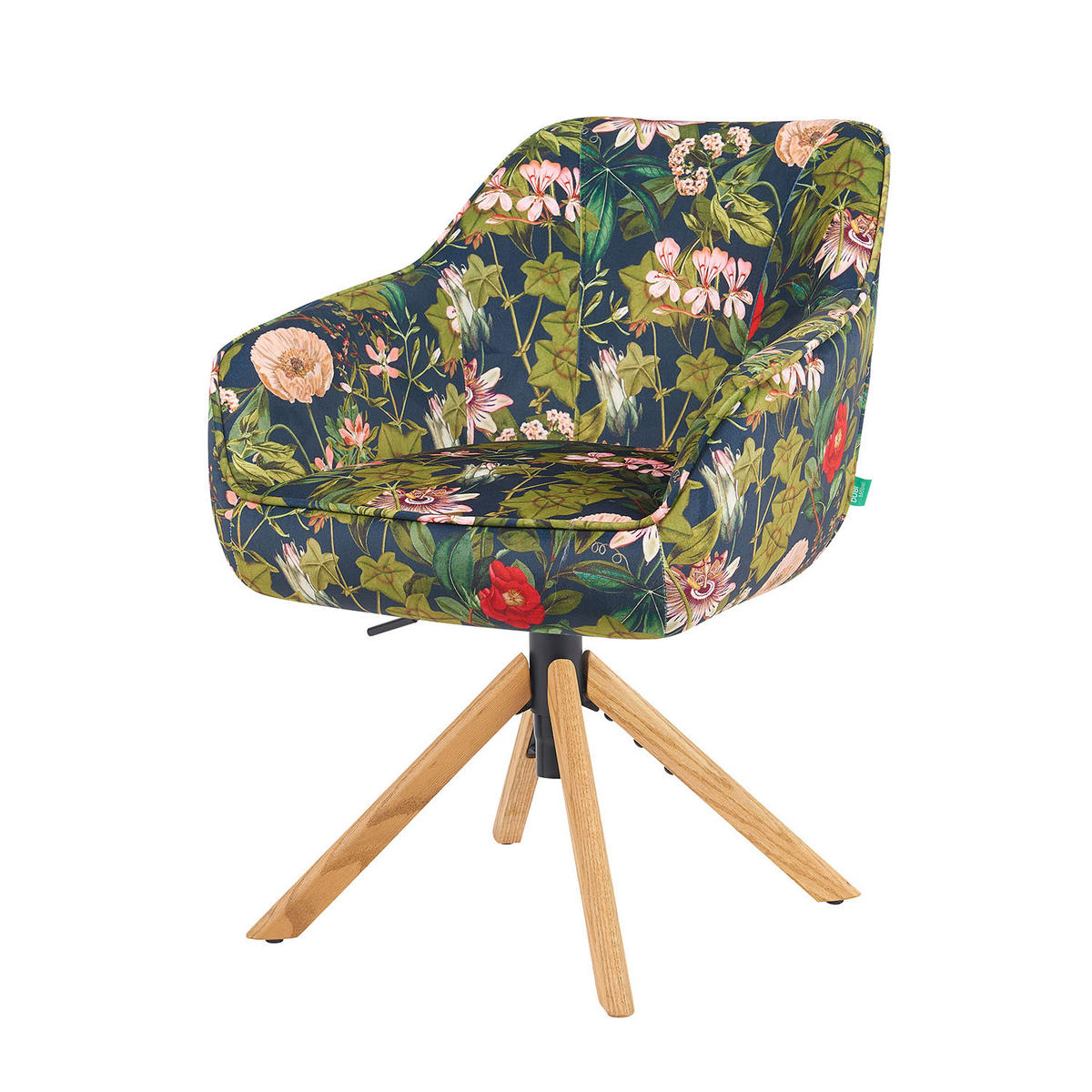 BÜROSTUHL Mika-Olea - Honigeiche/Multicolor, Eichenholz/Holz (60/83/61cm) - DUBI Möbel