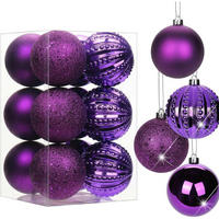 WEIHNACHTSKUGELN 12-teiliges Set 8 cm Lila Bruchsicher Kunststoff - Lila, Kunststoff (8/8/8cm)