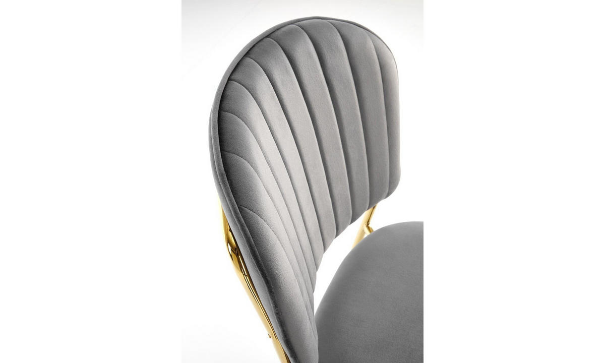 POLSTERSTUHL GLORIA 47/56/85 cm Grau/Gold - Goldfarben/Grau, Textil/Metall (47/85/56cm) - Lookway