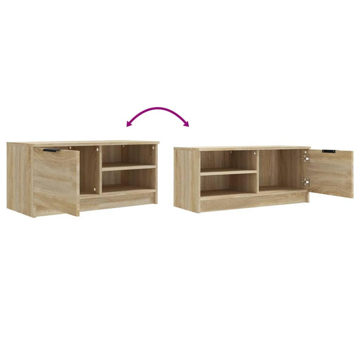 TV-SCHRANK Sonoma-Eiche 80/35/36,5 Cm Holzwerkstoff - Braun, Holz (80/36.5/35cm) - vidaXL