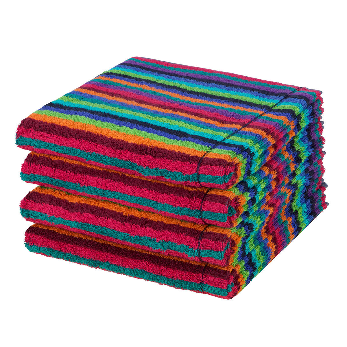 HANDTUCH Lifestyle 4er-Set - Blau/Multicolor, Textil (50/100cm) - Cawoe