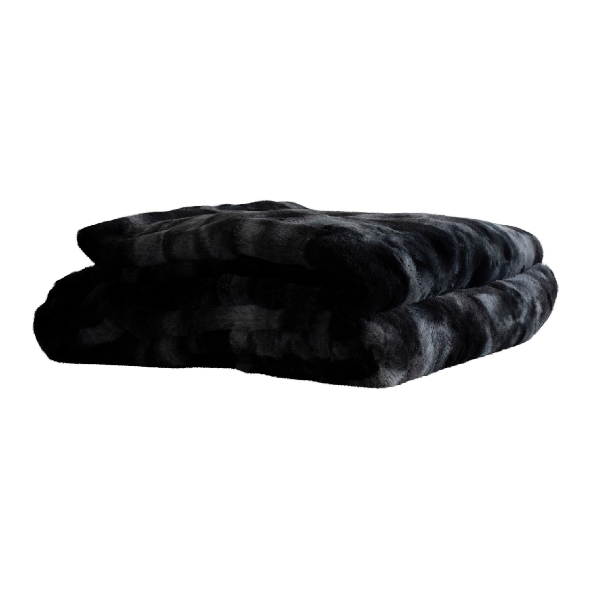 PLAID Linde Schwarz 220/240/2cm - Schwarz, Textil (240/220cm) - PTMD Collection