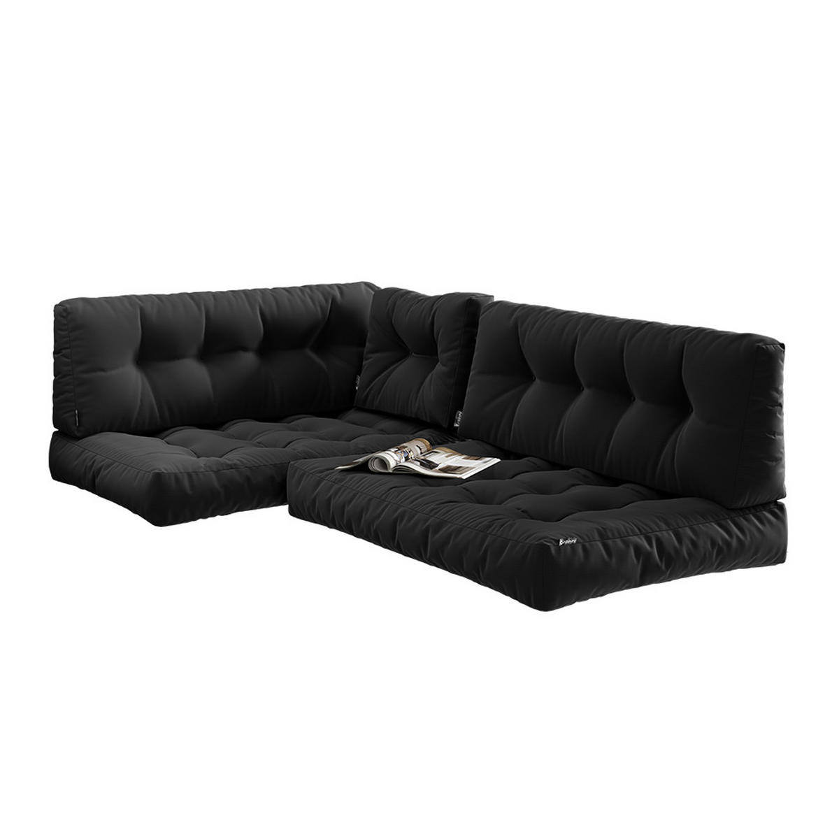 PALETTENKISSEN SET Ohio Anthrazit 5 Teile, wasserabweisend - Anthrazit, Textil (120/15/80cm) - Vicco
