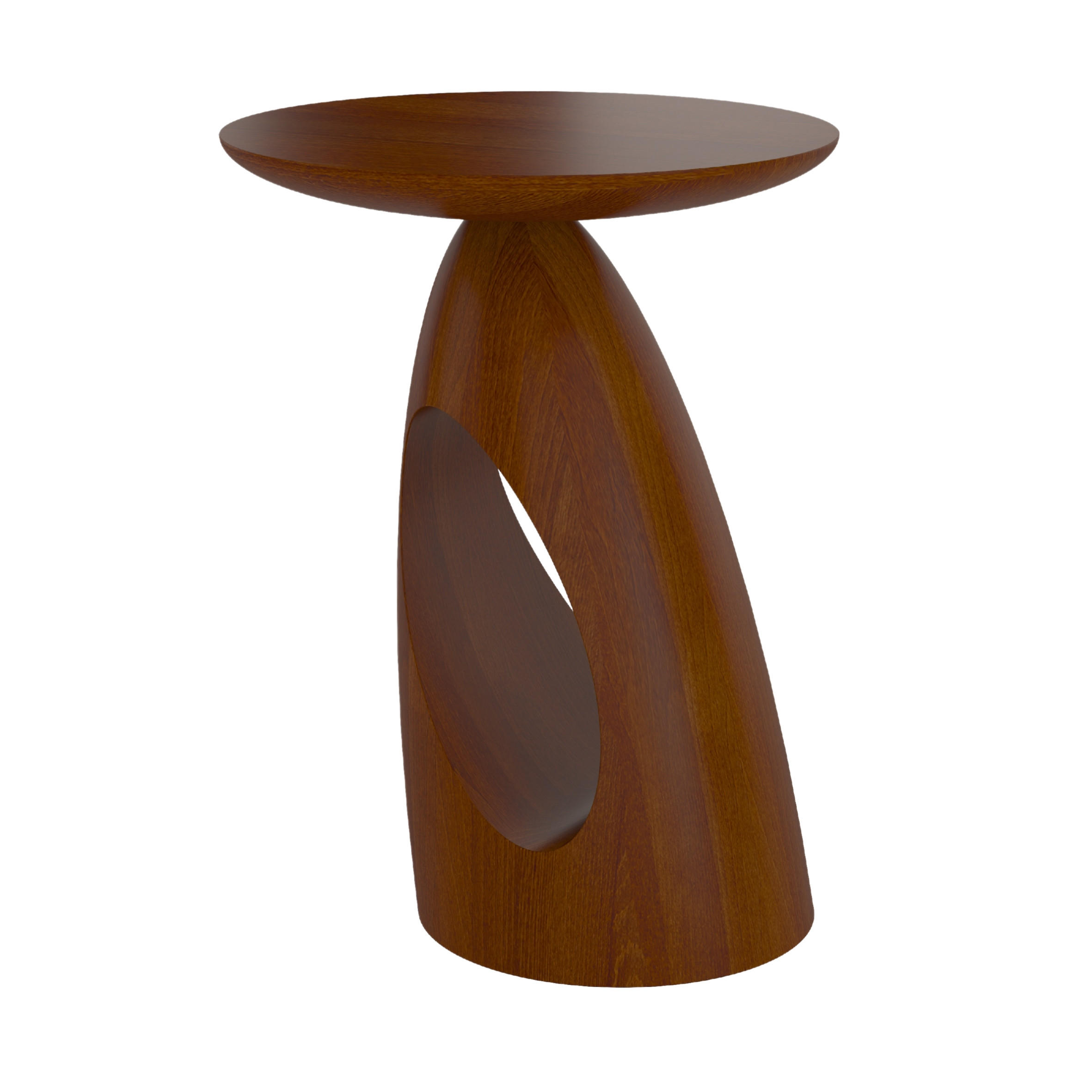 BEISTELLTISCH Island, Ovaler Tischplatte, Buche - lackiert, Nussbaumfarbe - Walnussfarben, Holz (32/32/40cm) - Kayani