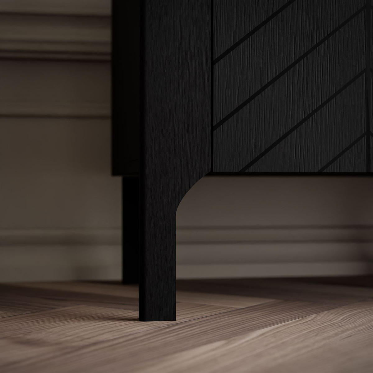 TV-SCHRANK LUMI mit Schublade 160 cm, Schwarz - Schwarz, Holzwerkstoff (160/57/41cm) - Lookway